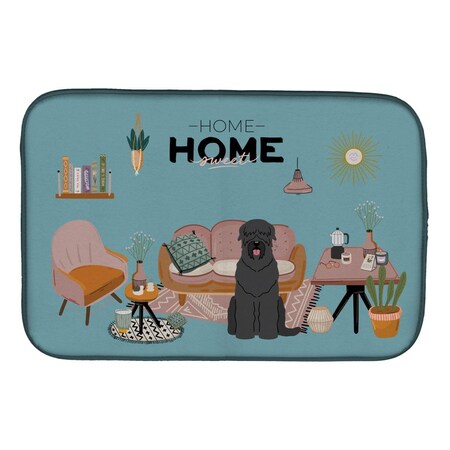 Carolines Treasures 14 x 21 in. Black Russian Terrier Sweet Home Dish Drying Mat CK7871DDM